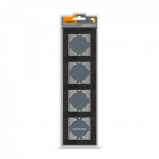Frame black aluminum 4 gang horizontal VIDEX BINERA VF-BNFRA4H-B | VF-BNFRA4H-B