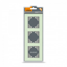 Frame green glass 3 gang horizontal VIDEX BINERA VF-BNFRG3H-GR | VF-BNFRG3H-GR