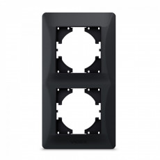 Frame black graphite 2 gang vertical VIDEX BINERA VF-BNFR2V-BG | VF-BNFR2V-BG