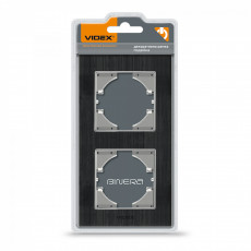 Frame black Aluminum 2 gang vertical VIDEX BINERA VF-BNFRA2V-B | VF-BNFRA2V-B