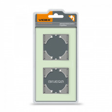 Frame green glass 2 gang horizontal VIDEX BINERA VF-BNFRG2H-GR | VF-BNFRG2H-GR