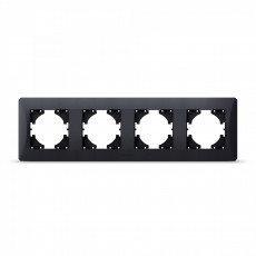 Frame black graphite 4 gang horizontal VIDEX BINERA VF-BNFR4H-BG | VF-BNFR4H-BG