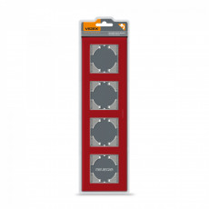 Frame red glass 4 gang horizontal VIDEX BINERA VF-BNFRG4H-RD | VF-BNFRG4H-RD