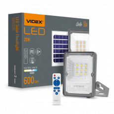 LED Solar Floodlight 20W with sensor VIDEX FLOOD-LED-SOLAR-GELIO-SENSOR-20W-NW VLE-FSO-205-S | VLE-FSO-205-S