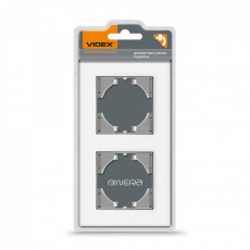 Frame white glass 2 gang horizontal VIDEX BINERA VF-BNFRG2H-W | VF-BNFRG2H-W