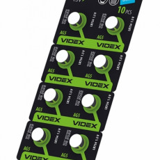 Button cell batteries Videx AG 5/LR754 BLISTER CARD 10 pcs | AG5/LR754/10B/1.5V