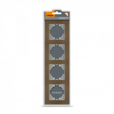 Frame chocolate aluminum 4 gang horizontal VIDEX BINERA VF-BNFRA4H-CH | VF-BNFRA4H-CH
