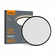 LED Ceiling Light with decorative backlight VIDEX DL5R 44W 3000K-4000K-5000K 220V Black | VL-DL5R-44CB