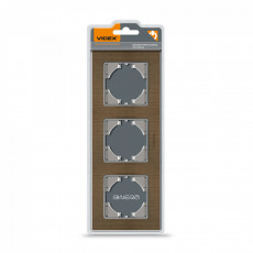 Frame chocolate aluminum 3 gang horizontal VIDEX BINERA VF-BNFRA3H-CH | VF-BNFRA3H-CH