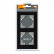 Frame black glass 2 gang vertical VIDEX BINERA VF-BNFRG2V-B | VF-BNFRG2V-B