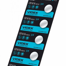 Lithium battery Videx CR1616 5pcs BLISTER CARD, 3V, 50mAh | CR1616/5TB/3V