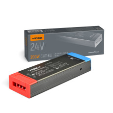 LED power supply transformer for 24V lighting DC 24V 8.34A 200W, IP20 VIDEX VL-LST-P200-24V – Stabilized current converter for strip power supply | VL-LST-P200-24V