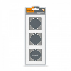 Frame white glass 3 gang horizontal VIDEX BINERA VF-BNFRG3H-W | VF-BNFRG3H-W