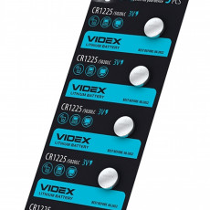 Lithium battery Videx CR1225 5pcs BLISTER CARD, 3V, 48mAh | CR1225/5TB/3V