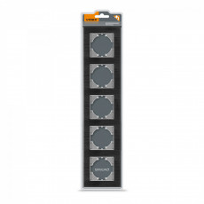 Frame black aluminum 5 gang horizontal VIDEX BINERA VF-BNFRA5H-B | VF-BNFRA5H-B