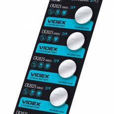Lithium battery Videx CR2025 5pcs BLISTER CARD, 3V, 160mAh | CR2025/5TB/3V