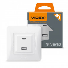 Socket USB-A + Type-C, Fast charging 20W white VIDEX BINERA VF-BNCHRUC20-W | VF-BNCHRUC20-W