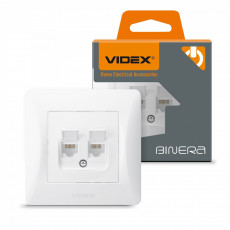 Socket CAT6+CAT6 double int. white VIDEX BINERA VF-BNSK2PC6-W | VF-BNSK2PC6-W