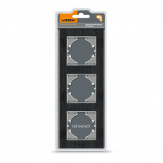 Frame black Aluminum 3 gang vertical VIDEX BINERA VF-BNFRA3V-B | VF-BNFRA3V-B