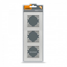 Frame silver aluminum 3 gang vertical VIDEX BINERA VF-BNFRA3V-SL | VF-BNFRA3V-SL