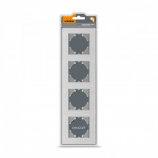Frame silver aluminum 4 gang horizontal VIDEX BINERA VF-BNFRA4H-SL | VF-BNFRA4H-SL