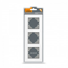 Frame white glass 3 gang vertical VIDEX BINERA VF-BNFRG3V-W | VF-BNFRG3V-W