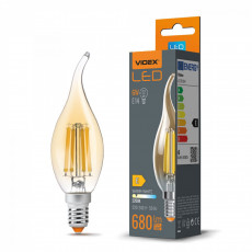 LED Bulb VIDEX-E14-C35-6W-FIL-FLAME-AMBER-WW | VLE-C35FtA-06142