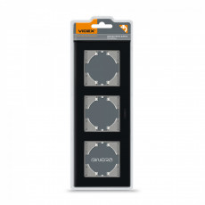Frame black glass 3 gang horizontal VIDEX BINERA VF-BNFRG3H-B | VF-BNFRG3H-B