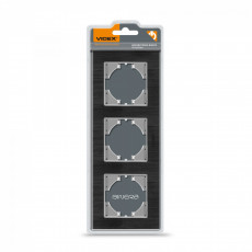 Frame black aluminum 3 gang horizontal VIDEX BINERA VF-BNFRA3H-B | VF-BNFRA3H-B