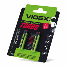 Alkaline battery Videx LR03/AAA Turbo 2pcs BLISTER 1,5V, 1300mAh | LR03T/AAA 2B