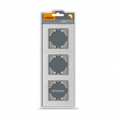 Frame silver aluminum 3 gang horizontal VIDEX BINERA VF-BNFRA3H-SL | VF-BNFRA3H-SL