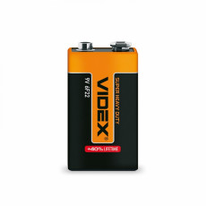 Heavy duty battery Videx 6F22/9V (Krona) 1pcs SHRINK 9V, 360mAh | 6F22/9V/S