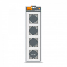 Frame white glass 4 gang horizontal VIDEX BINERA VF-BNFRG4H-W | VF-BNFRG4H-W