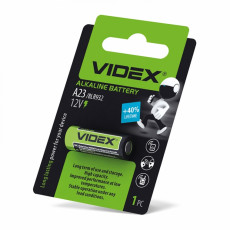 Alkaline battery Videx А23/Е23А 1pcs BLISTER CARD 12V, 55mAh | А23/Е23А 1B