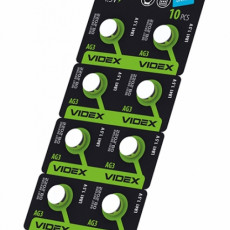 Button cell batteries Videx AG 3/LR41 BLISTER CARD 10 pcs | AG3/LR41/10TB/1.5V