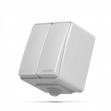 IP65 Switch 2gang 1 way, surface mounting, Gray VIDEX BINERA VF-BNW12-G | VF-BNW12-G
