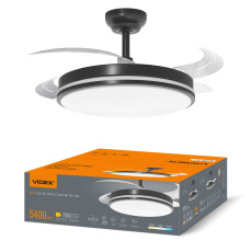 Dimmable LED ceiling lamp with fan and remote control 60W 5400Lm 3000K-4200K-6000K IP20 VIDEX VL-CLF01-60CB | black – Built-in air fan with 6 modes and remote control | VL-CLF01-60CB
