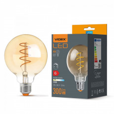 LED Bulb VIDEX-E27-G95-4W-FIL-DIM-SPIRAL-AMBER-WW | VLE-G95FASD-04272