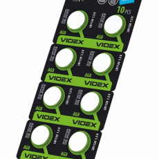 Button cell batteries Videx AG 8/LR1120 BLISTER CARD 10 pcs | AG8/LR1120/10B/1.5V