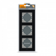 Frame black glass 3 gang vertical VIDEX BINERA VF-BNFRG3V-B | VF-BNFRG3V-B