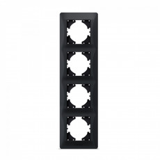 Frame black graphite 4 gang vertical VIDEX BINERA VF-BNFR4V-BG | VF-BNFR4V-BG