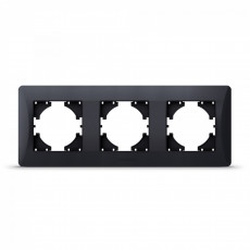 Frame black graphite 3 gang horizontal VIDEX BINERA VF-BNFR3H-BG | VF-BNFR3H-BG