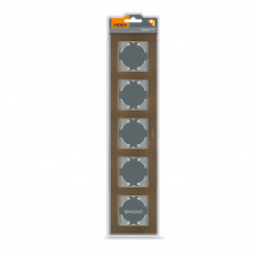Frame chocolate aluminum 5 gang horizontal VIDEX BINERA VF-BNFRA5H-CH | VF-BNFRA5H-CH