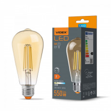 LED Bulb VIDEX-E27-ST64-6W-FIL-DIM-AMBER-WW | VLE-ST64FAD-06272