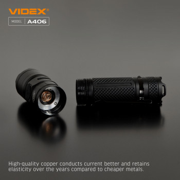 LED Portable Flashlight VIDEX VLF-A406 4000Lm 6500K