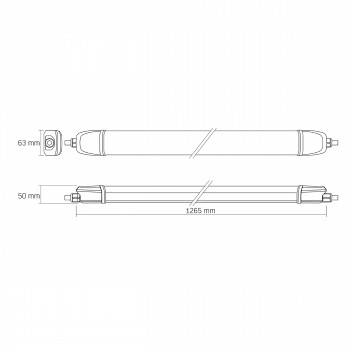 LED Linkable Linear Light (-40°C~+ 50°С) VIDEX BNWL04 40W IP65 1.2М 5000K 220V