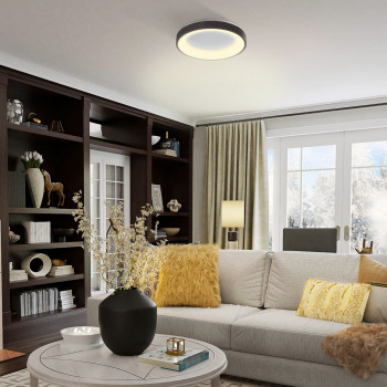 LED DIMMABLE PENDANT LUMINAIRE WITH REMOTE CONTROL VIDEX LED-EDGE-RC-RGB-72W-BLACK VLE-ERC-RGB-72B