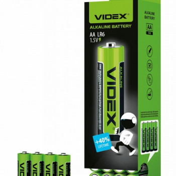Alkaline battery Videx LR6/AA 4pcs 4pcs x 15 = 60 pcs MEGA PACK 1,5V, 2600mAh