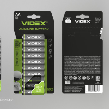 Alkaline battery VIDEX LR6/AA 20pcs Blister Card 1,5V, 2600mAh