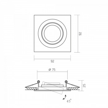Recessed spotlight luminaire GU10 VIDEX VL-SPF08S-W